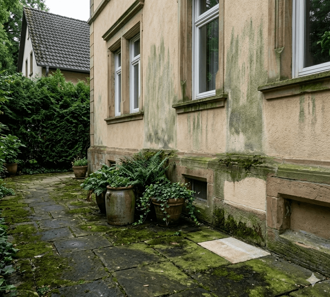 Fassaden- und Flächenbereich – Entfernung von Grünbelag