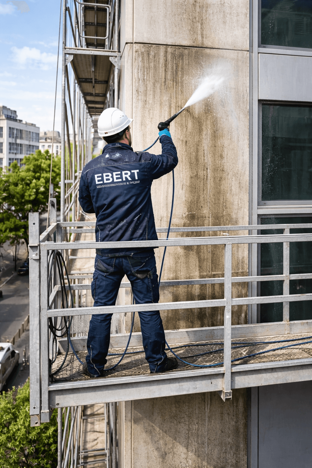 Julien Ebert, Inhaber von Ebert Stein- und Fassadenreinigung